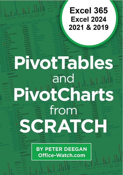 PivotTables and PivotCharts from scratch, for Microsoft Excel